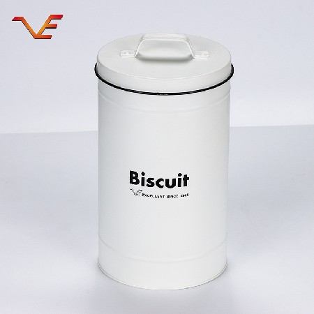 廚房雜糧食品罐茶葉咖啡豆密封儲物罐源頭廠家扁鐵手挽圓形收納罐