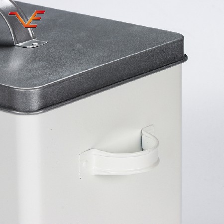 Grey and white directly supplied by the manufacturer Simple saving square iron can kitchen Miscellaneous grain storage sealed tank with spoon