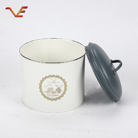 大量直銷訂造圓形帶蓋鐵質(zhì)收納罐 食品存放儲(chǔ)物罐 家具整理收納罐