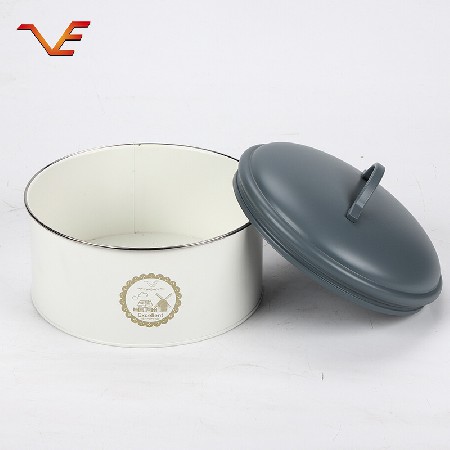 大量直銷訂造圓形帶蓋鐵質(zhì)收納罐 食品存放儲(chǔ)物罐 家具整理收納罐