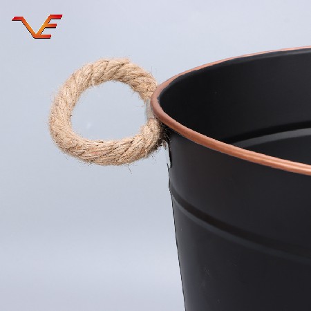 復(fù)古輕奢冰桶三件套裝批發(fā) 鐵皮工藝大容量不銹冰桶麻繩手把防夾