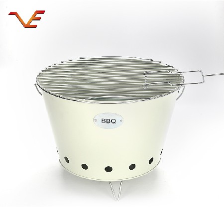 戶外大型圓形燒烤桶批發(fā) 便攜式BBQ燒烤用木炭烤爐戶外野營燒烤爐